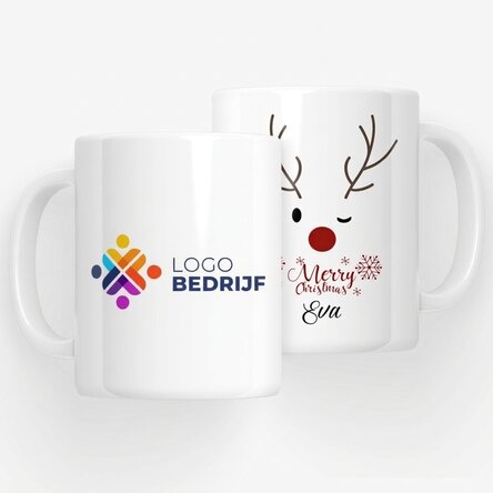 Gepersonaliseerde mok met logo - Reindeer