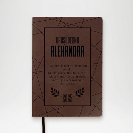 Gepersonaliseerde leren agenda met een motiverende quote over succes
