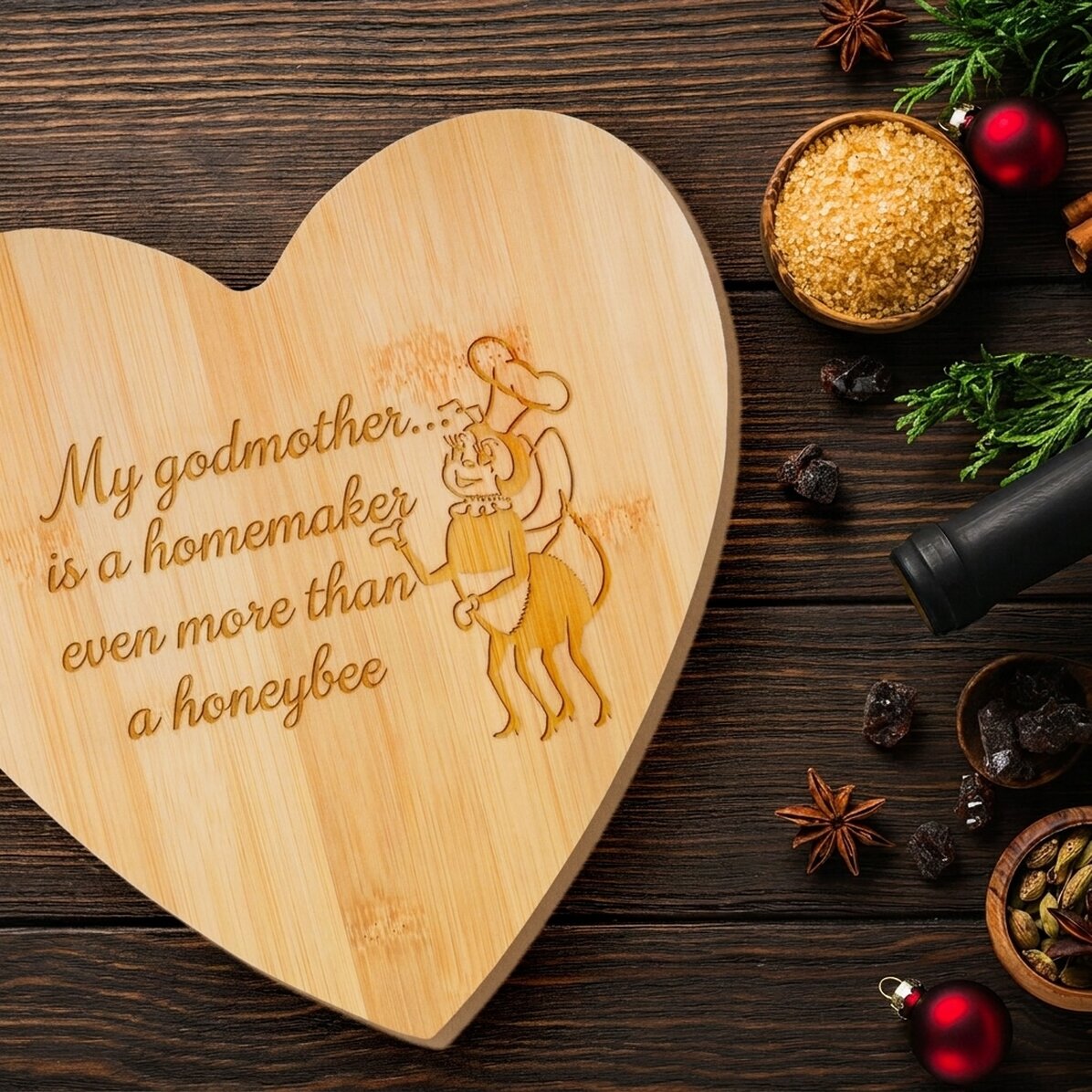 Planche à découper en forme de cœur personnalisé avec un message pour Nasa