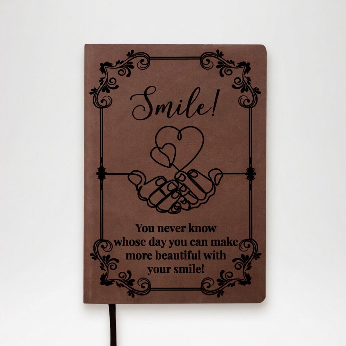 Agenda en cuir personnalisé avec un message - Souris