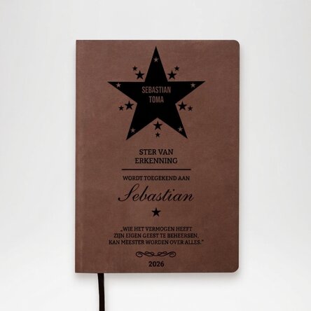 Gepersonaliseerde leren agenda met de Ster van Dankbaarheid en een citaat
