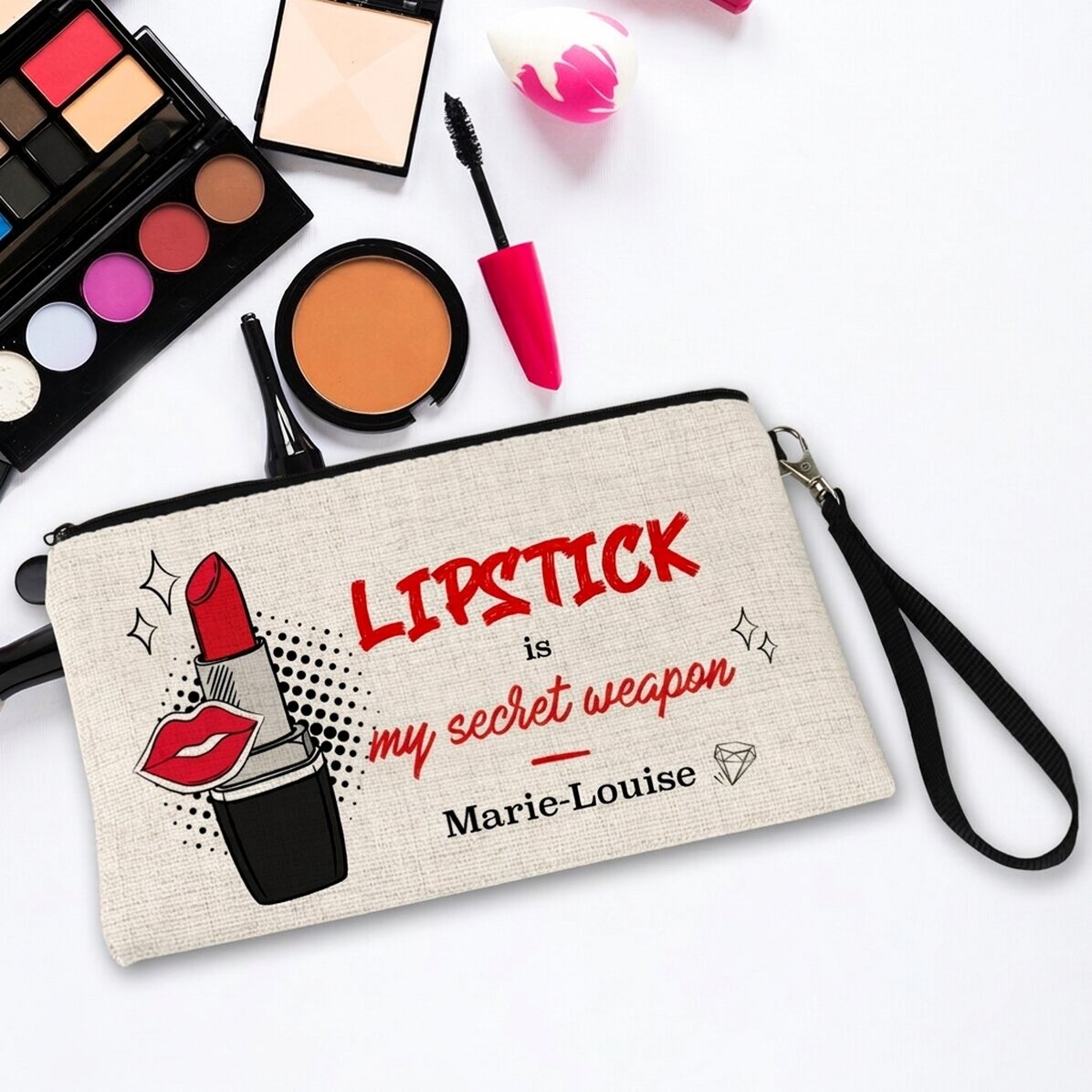 Gepersonaliseerde make-upset met tekst - My secret weapon
