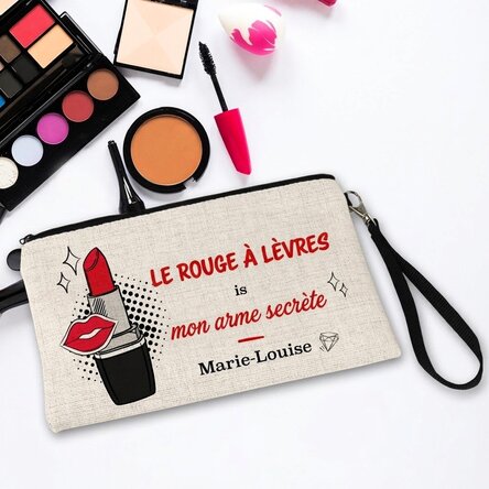 Trousse de maquillage personnalisée avec inscription - My secret weapon