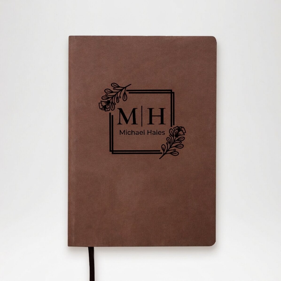 Agenda en cuir personnalisé avec initiales et prénom - Élégant