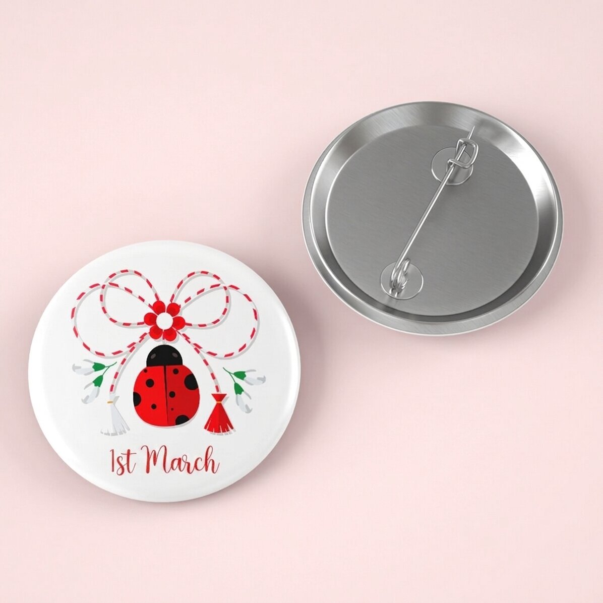 Gepersonaliseerde button met de tekst ‘lieveheersbeestje’