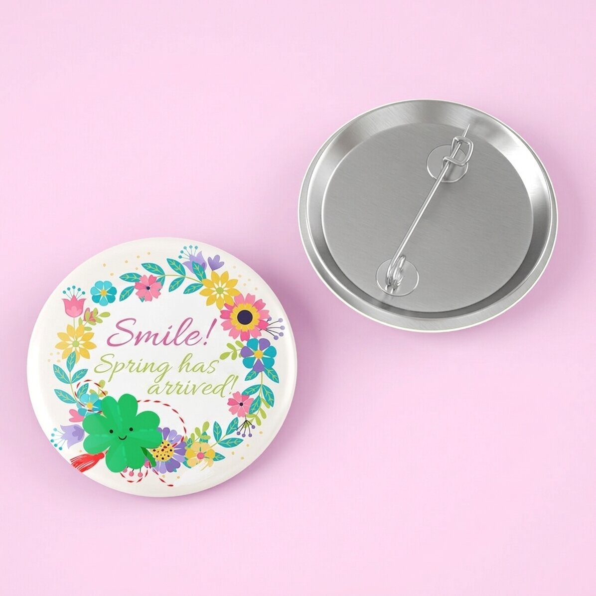 Gepersonaliseerde button met tekst - Lach!