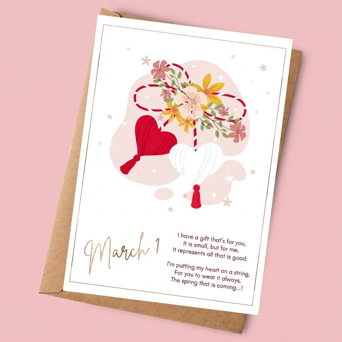 Carte personnalisée avec texte - Belle printemps