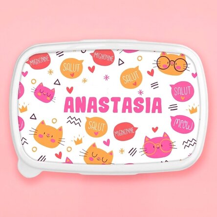 Boîte à repas, barquette personnalisée avec prénom - Hello cuties