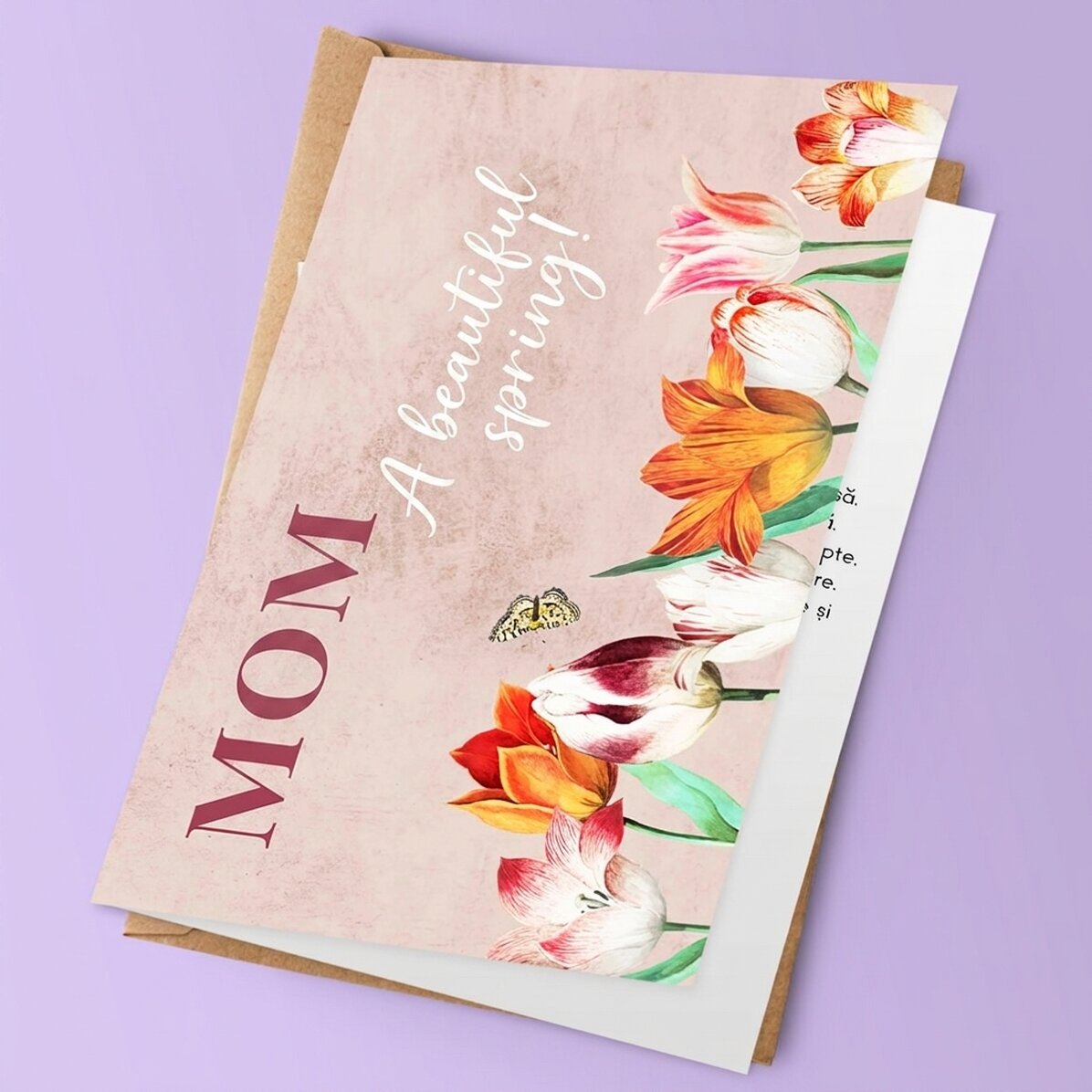 Carte de vœux personnalisée avec texte - Tulips