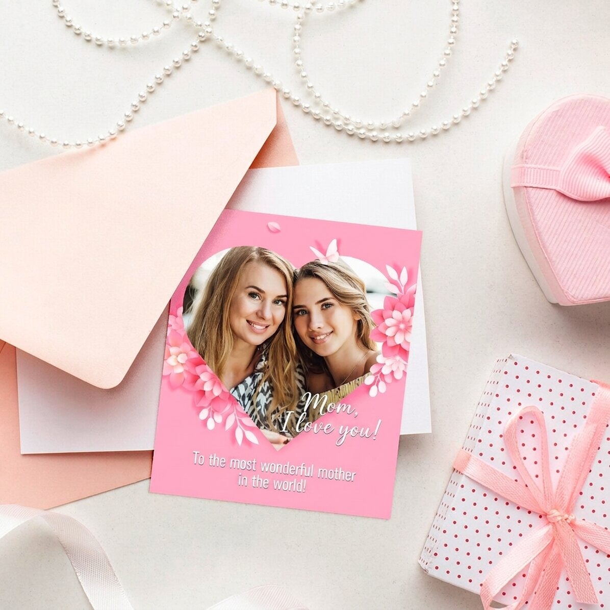 Gepersonaliseerde foto van 10 x 12 cm met tekst en foto – Hartje