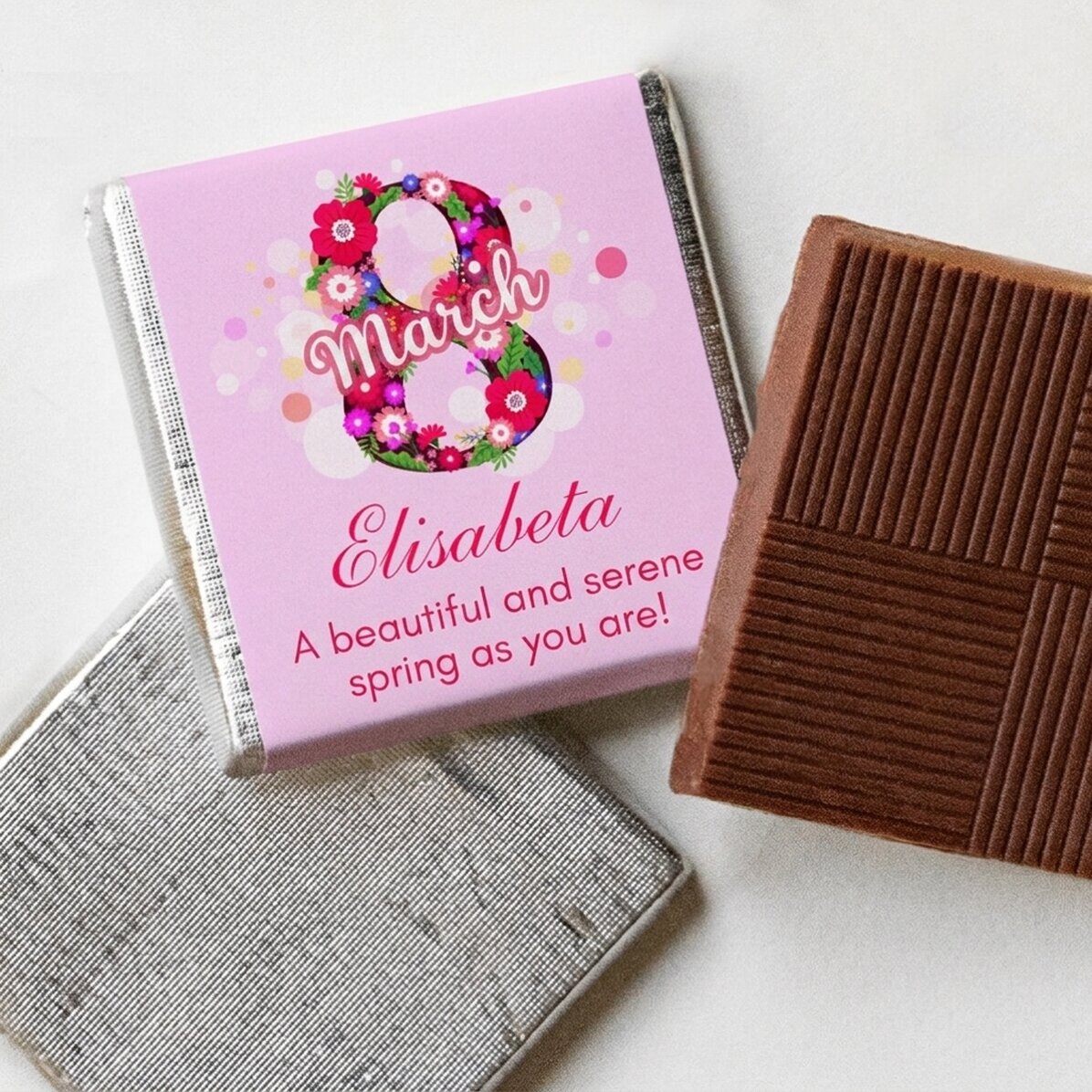 Mini-chocolat personnalisé avec un message - 8 mars