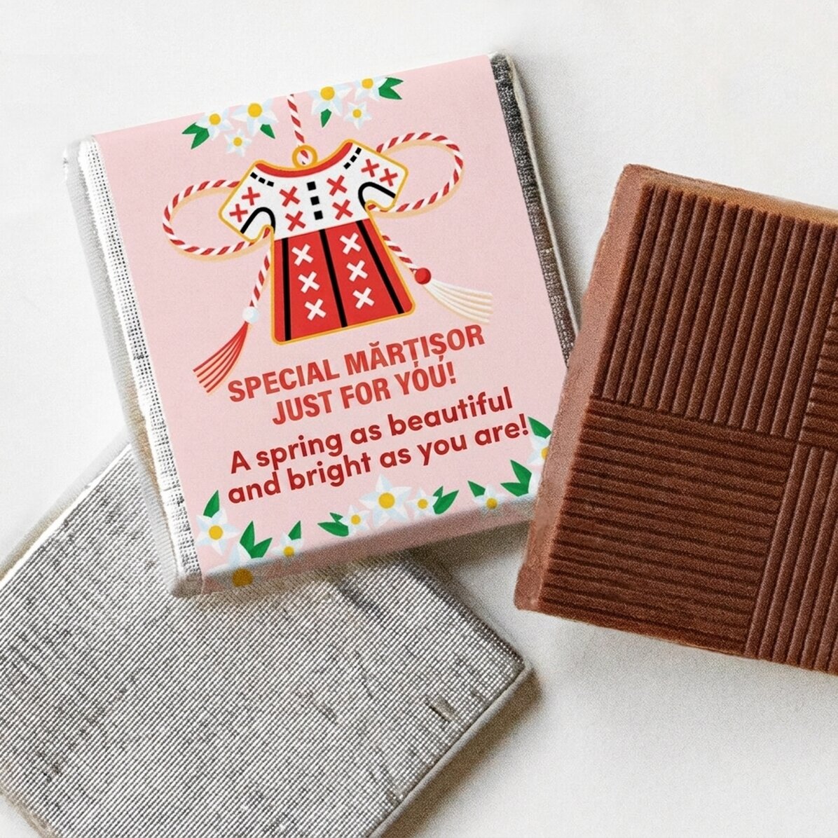 Mini-chocolat personnalisé avec un message traditionnel