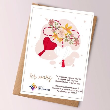 Carte personnalisée avec texte et logo - Belle printemps