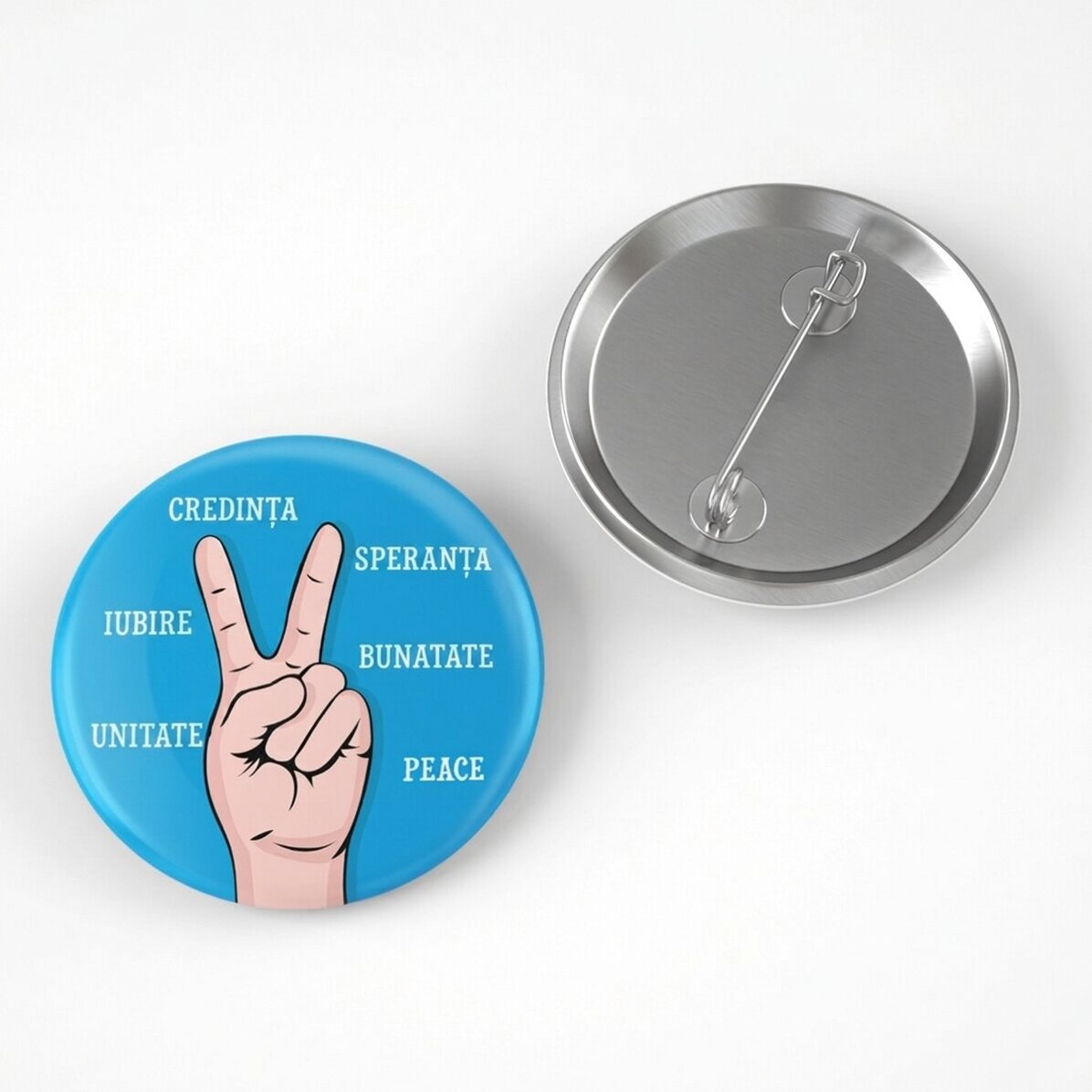 Gepersonaliseerde button met tekst - Peace