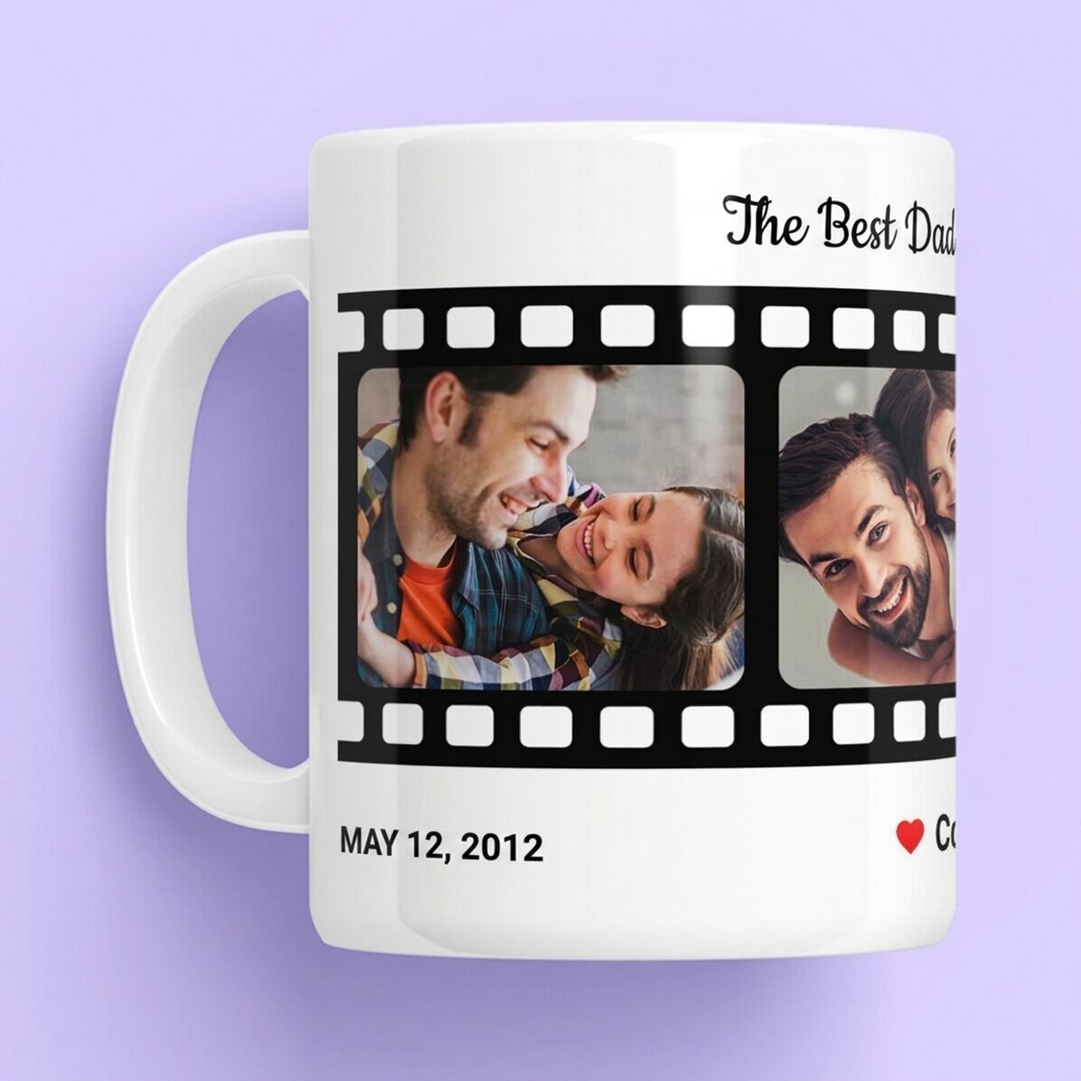 Tasse personnalisée avec un texte et 4 photos - Vos souvenirs les plus chers