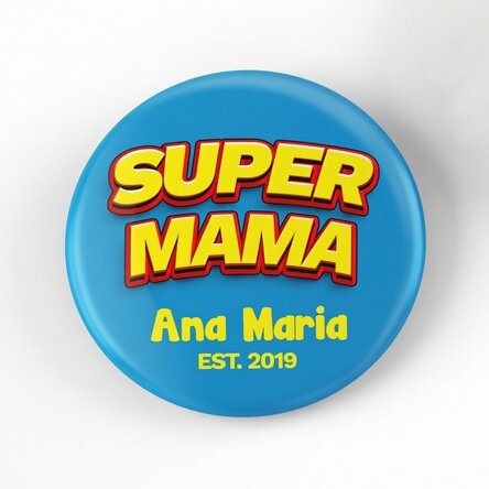 Gepersonaliseerde button met tekst - Super Mama