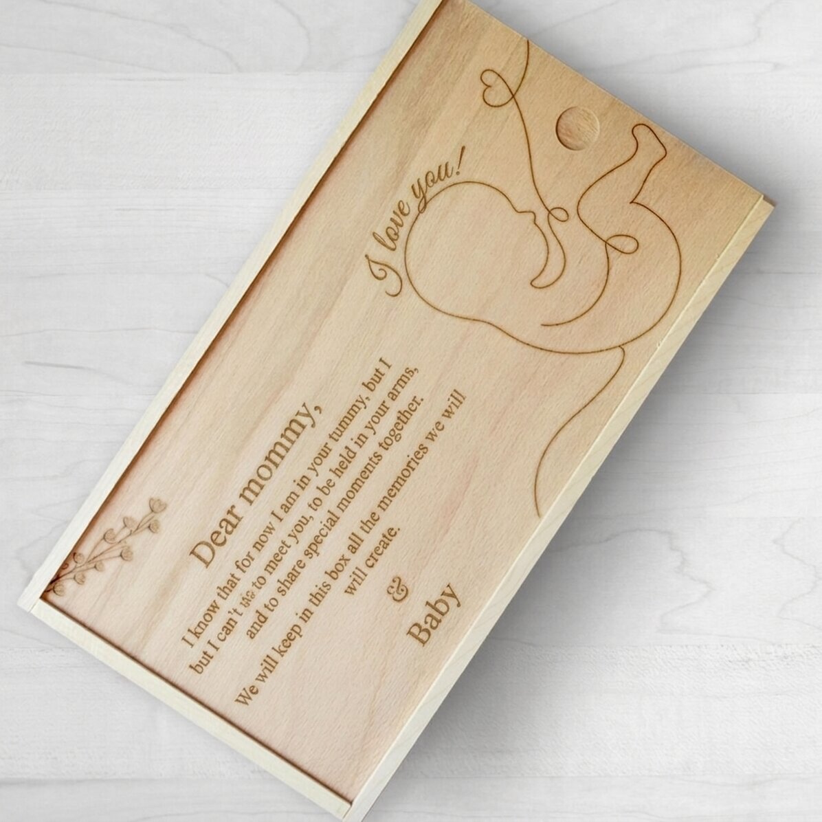 Gepersonaliseerde houten geschenkdoos - Baby