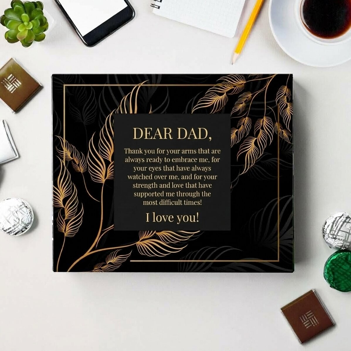 Boîte de bonbons personnalisée avec inscription - « Cher papa »