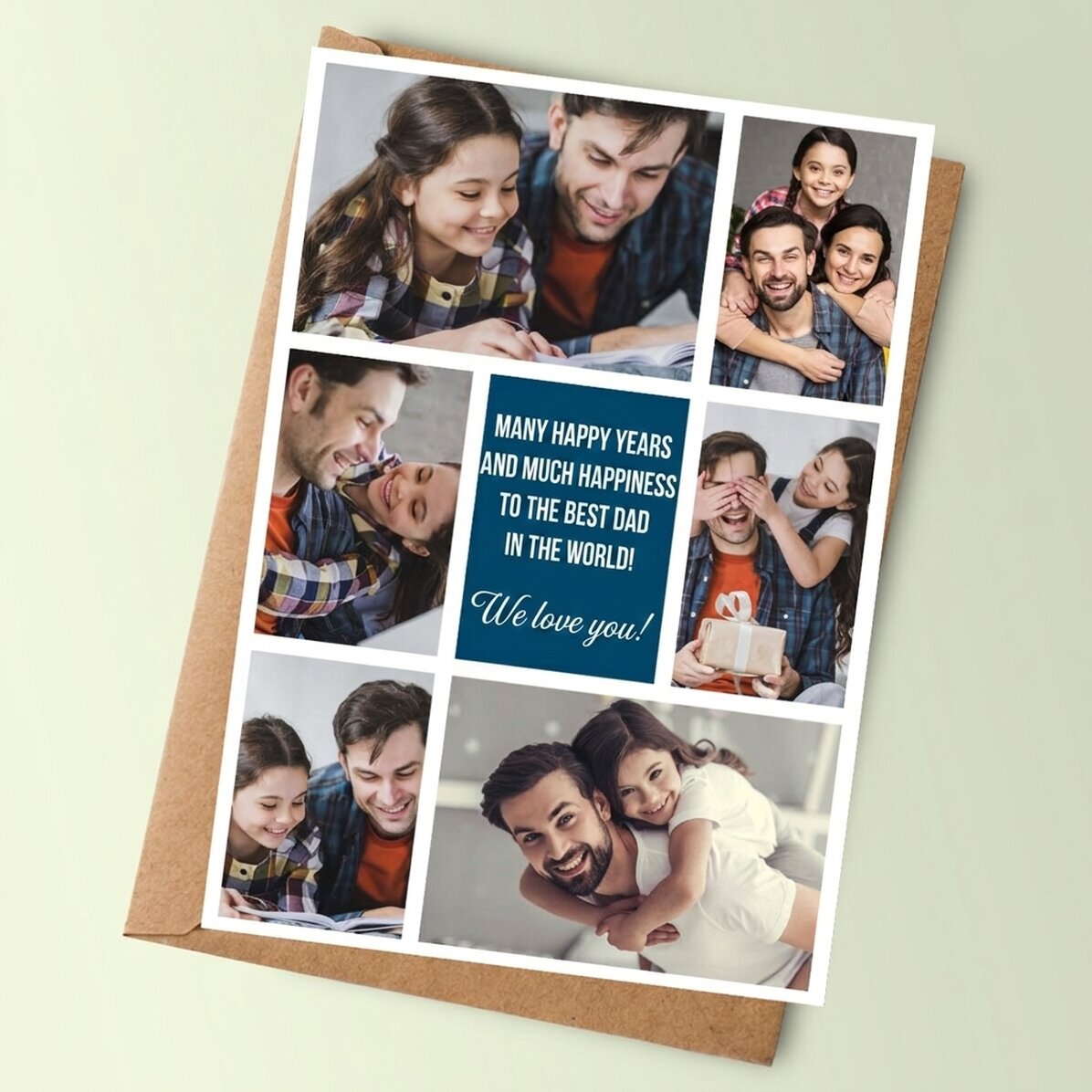 Carte personnalisée avec photos et message - Avec toute mon affection