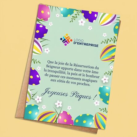 Carte personnalisée avec texte et logo - Joyeuses Pâques