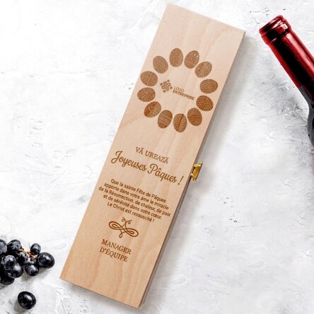 Coffret de vin personnalisé avec texte et logo - Eggcellent Easter