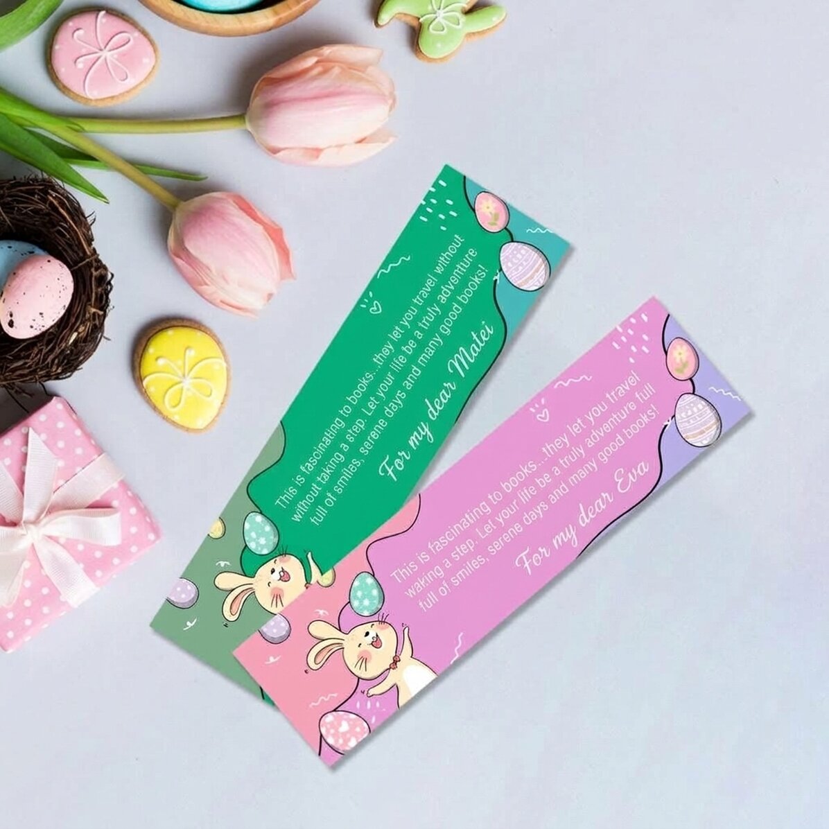 Marque-page personnalisé avec un message de Pâques