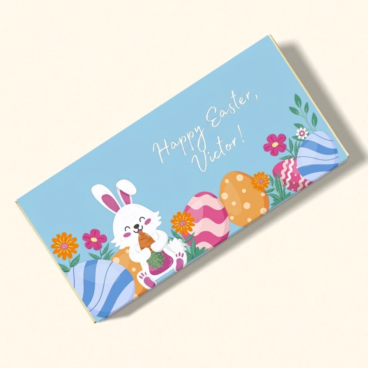 Chocolat personnalisé avec un message - Joyeuses Pâques !