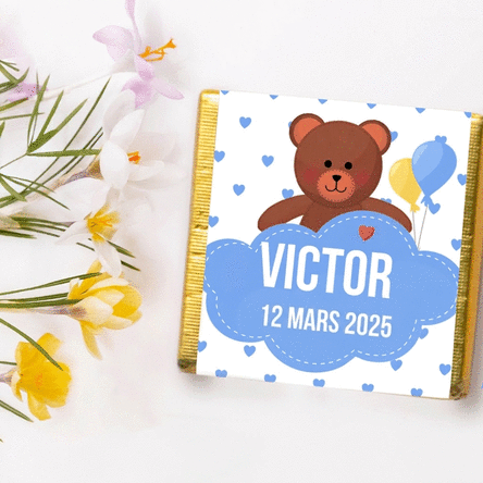 Mini-chocolat personnalisé - Cadeau de baptême