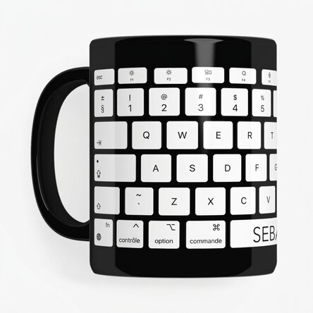 Tasse noire personnalisée avec inscription pour les programmeurs et les employés de bureau