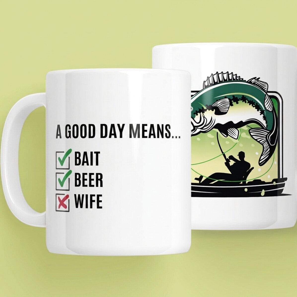 Tasse personnalisée avec texte - Journée du pêcheur