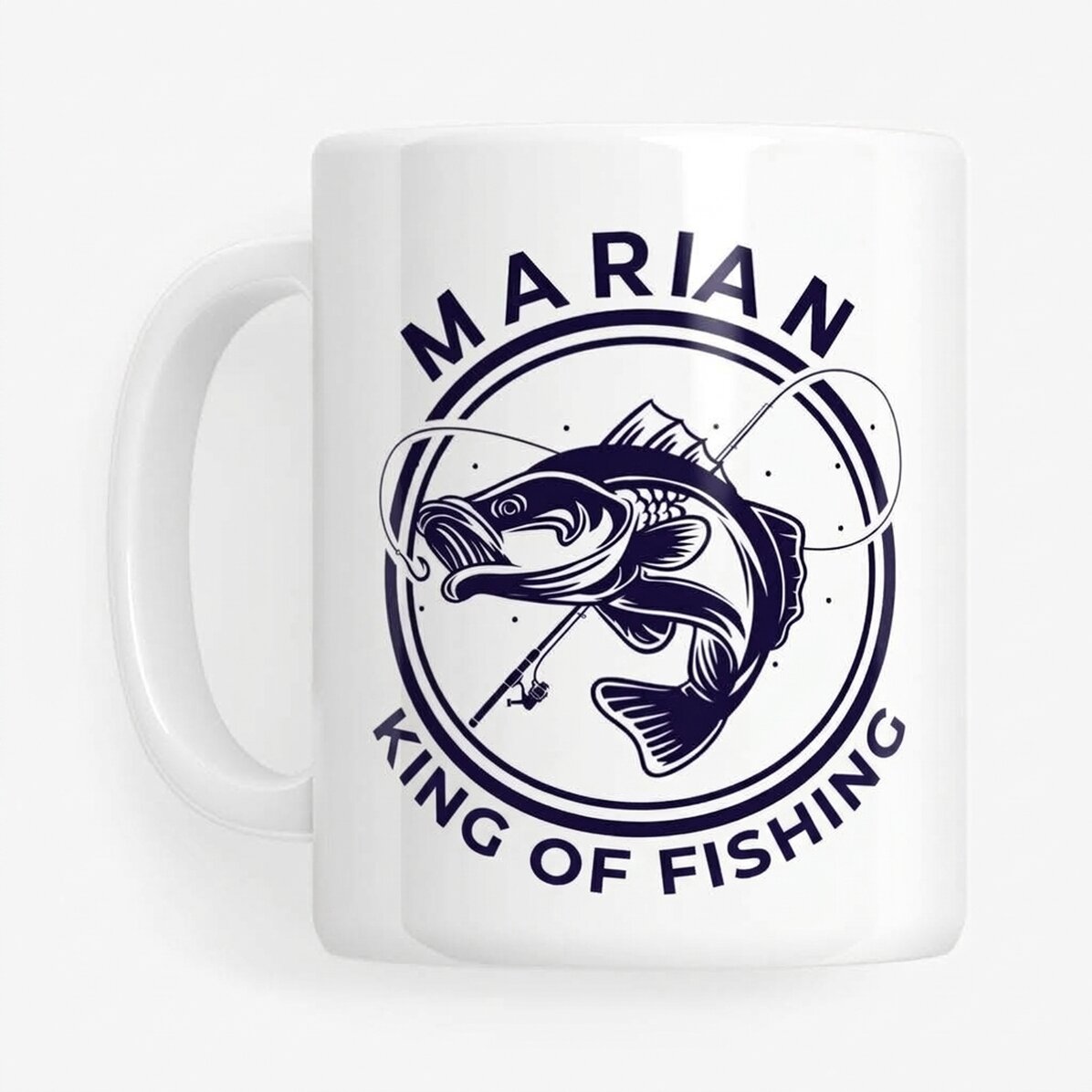 Tasse personnalisée avec texte et nom - Le roi de la pêche