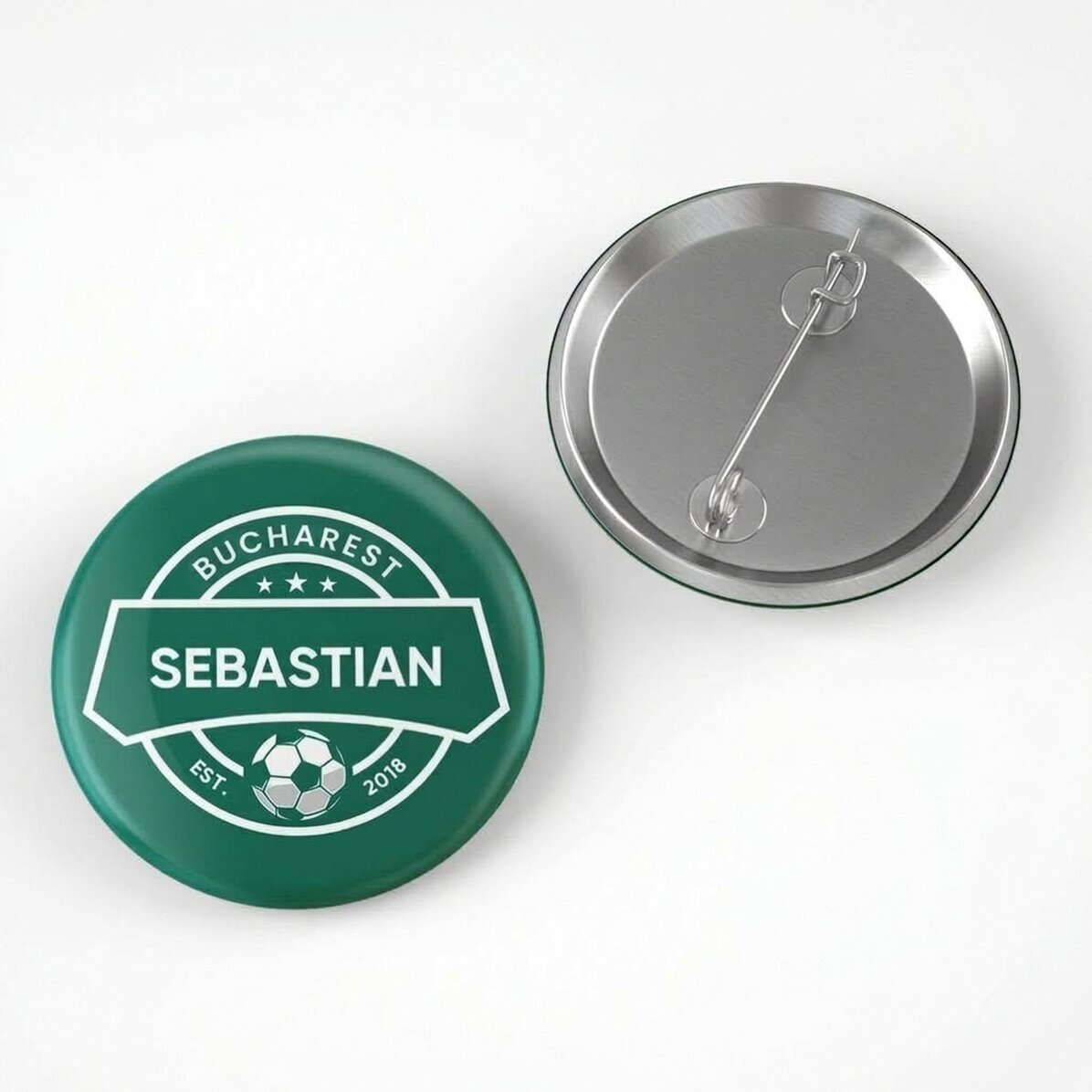 Gepersonaliseerde button met tekst - Voetbal