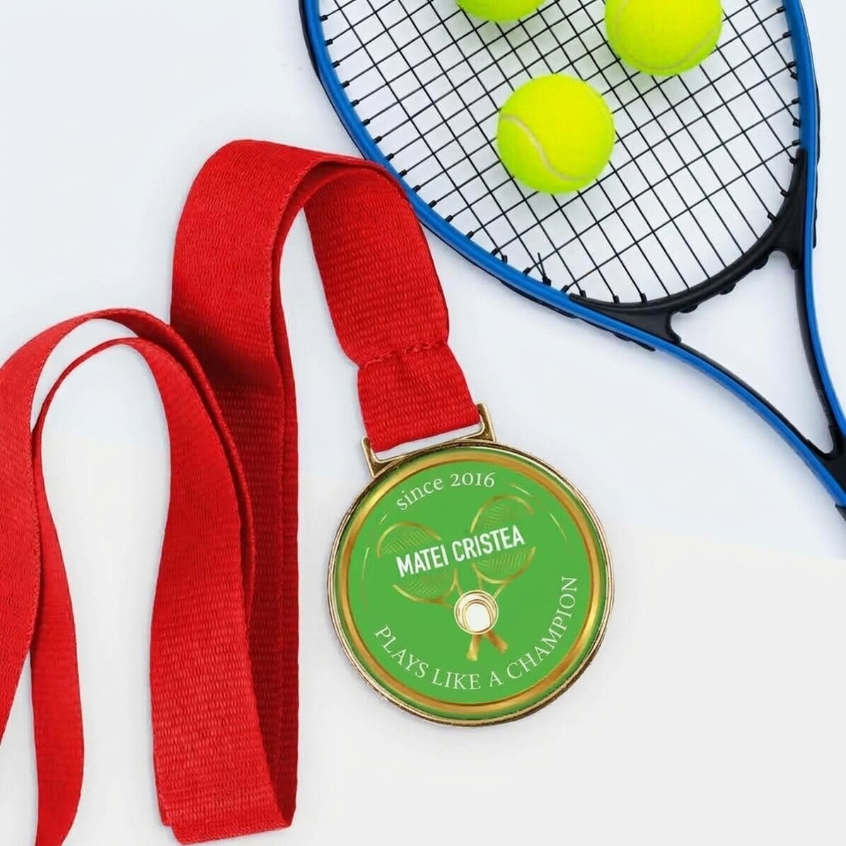 Médaille personnalisée avec inscription - Tennis