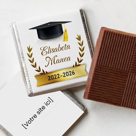 Mini-chocolat personnalisé avec un message pour les diplômés