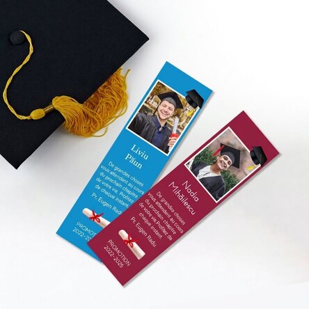 Marque-page personnalisé avec une photo et un message - Remise des diplômes