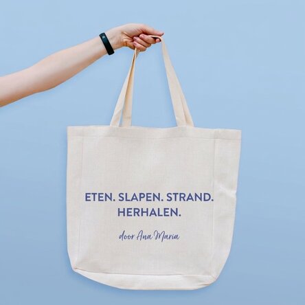 Strandtas met gepersonaliseerde tekst - Beach. Repeat
