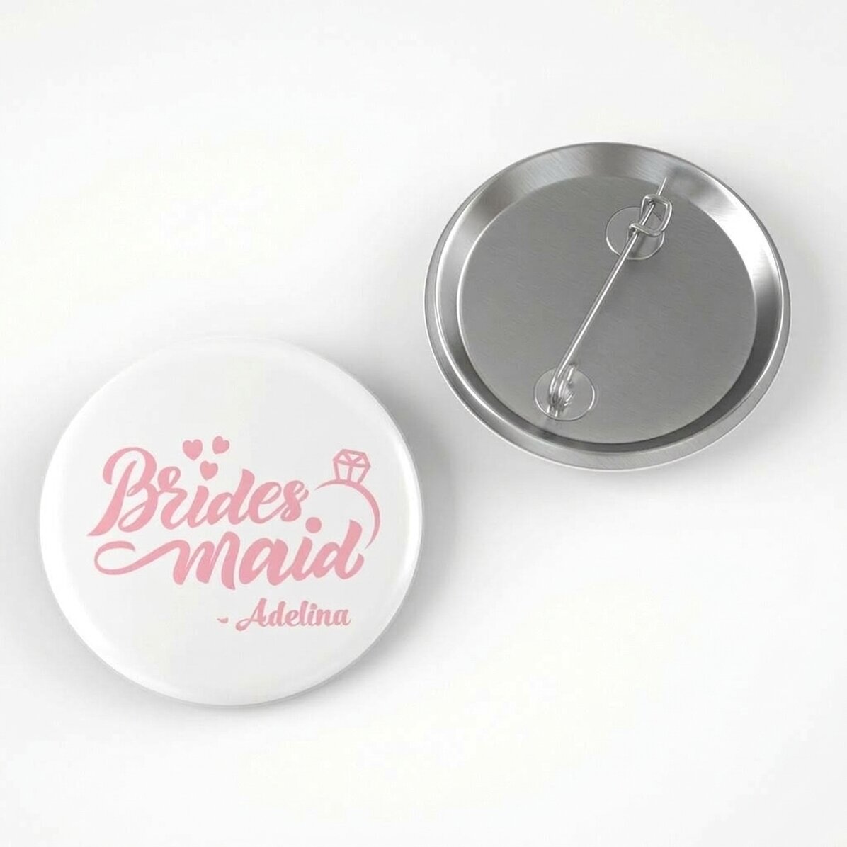Gepersonaliseerde button met tekst voor bruidsmeisjes
