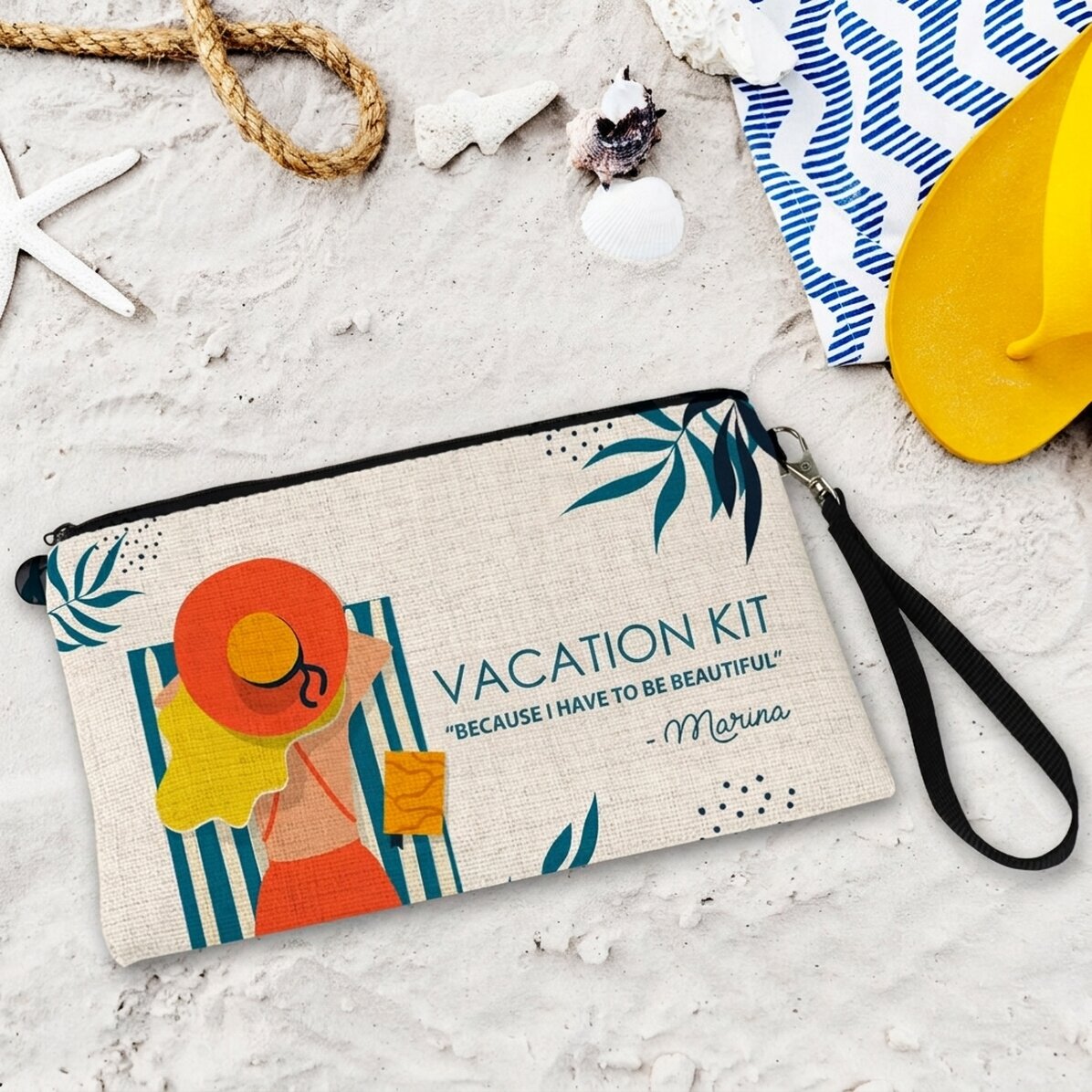 Gepersonaliseerde make-upset met tekst - Vakantieset