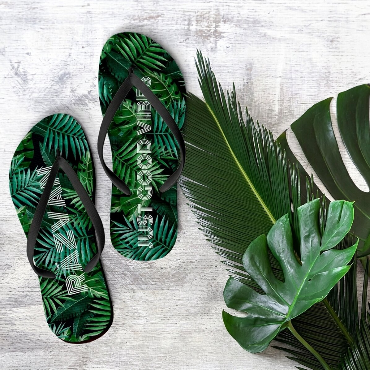 Op maat gemaakte slippers met naam - Folliage
