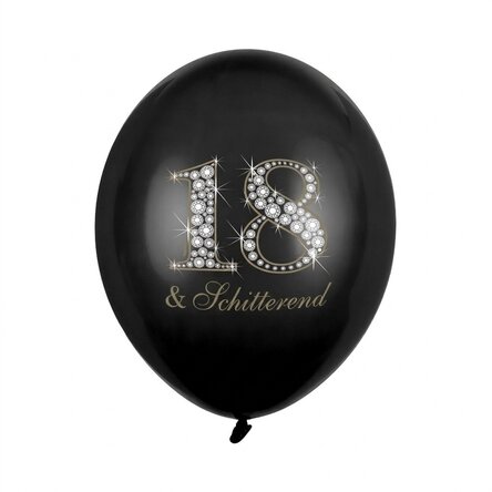 Set van 6 verjaardagsballonnen voor 18-jarigen - 18 & Brilliant