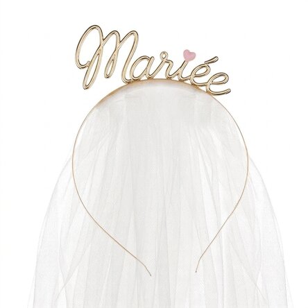 Couronne dorée pour l'enterrement de vie de jeune fille - Bride