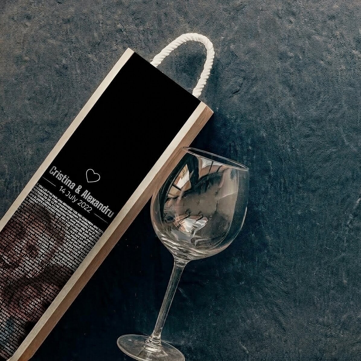Coffret de vin personnalisé avec photo et texte - Je t
