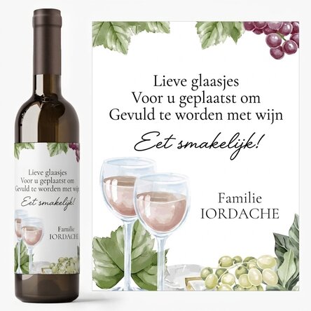 Wijn met gepersonaliseerde tekst - Eet smakelijk!