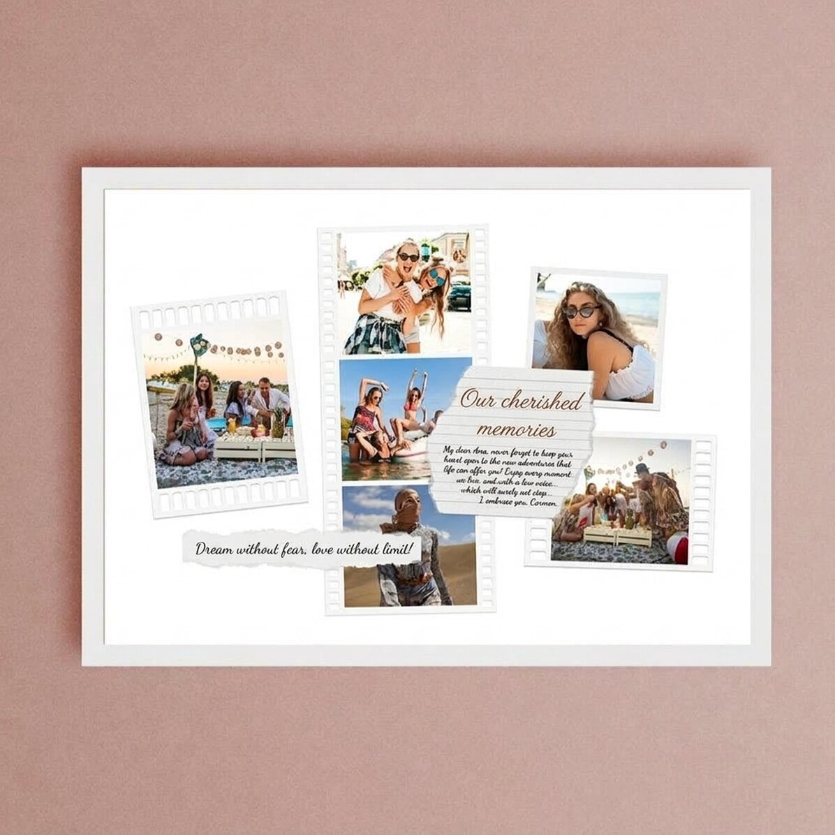 Tableau paysage personnalisé avec photos et texte - Photos sur film