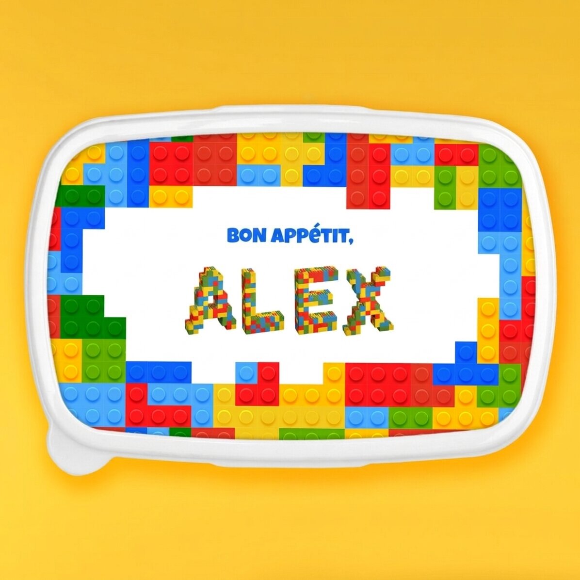 Lunchbox, op maat gemaakte lunchtrommel met naam - Lego