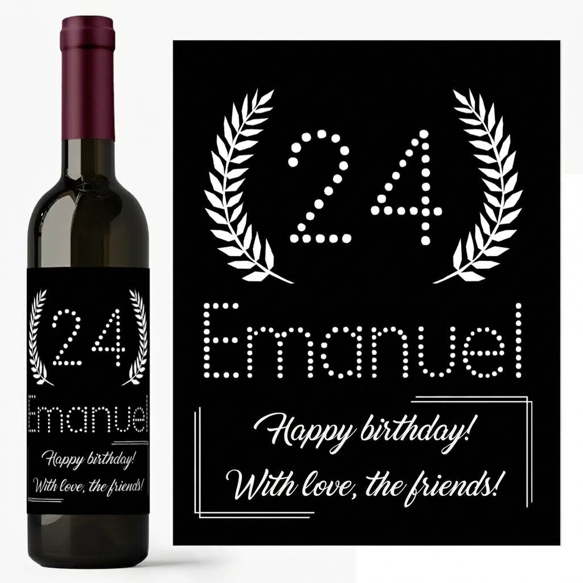 Vin personnalisé avec un message d