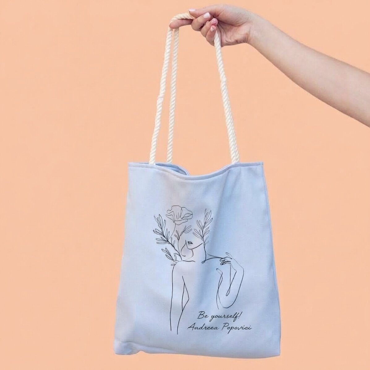 Gepersonaliseerde tas met tekst - Be yourself!