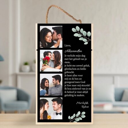 Wijnkist voor 2 flessen, gepersonaliseerd met 4 foto