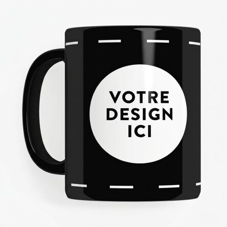 Tasse noire personnalisée avec ton motif