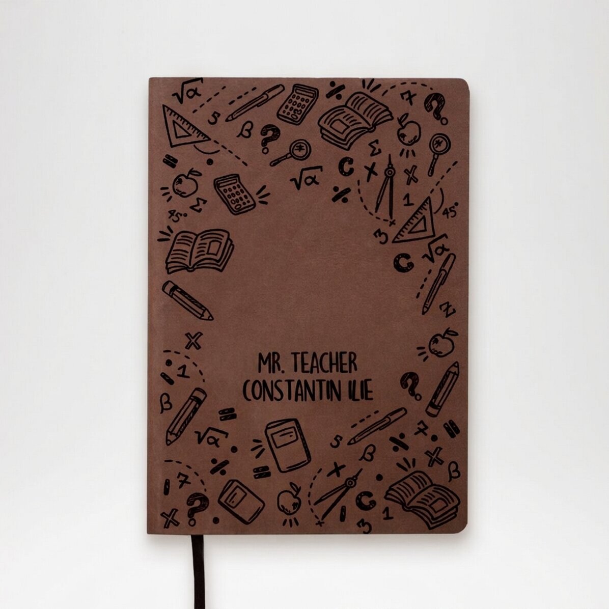 Agenda en cuir personnalisé avec le nom des enseignants